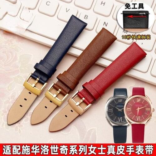 For Swarovski Watch Band 5537961 5519219 5452455 5452452 Genuine Leathe Watch Strap Women 16mm