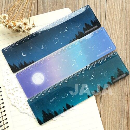 1pc/lot) Creative starry pattern rulers Fashion sky series ruler Office material School kids stationery supplies (dd-1298)