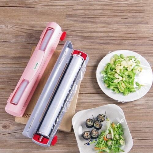 1*Cling Film Cutter Wrap Dispenser Plastic Keep Food Freash Wrap Cutter Foil Film Cutting Paper Storage Holder Kitchen Tool