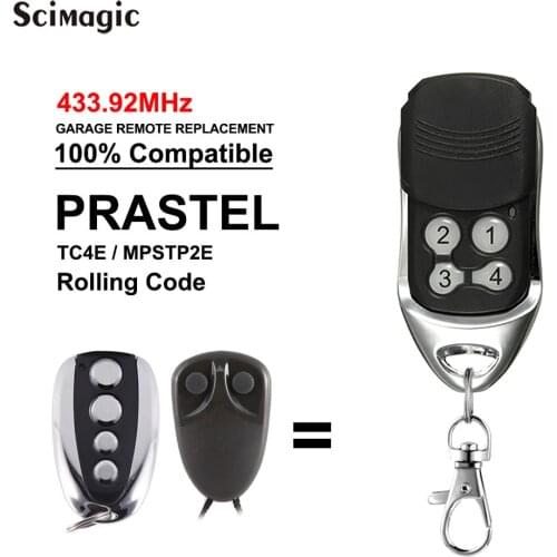 100% For PRASTEL MPSTP2E TC4E 433MHz Rolling Code Garage Door Remote Control Wireless Transmitter Gate Opener