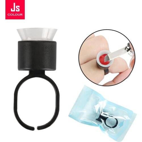 100pcs Tattoo Supply Ring Cups Tools Microblading Pigment Holder Permanent Makeup Disposable Tattoo Ink Cups With Sponge