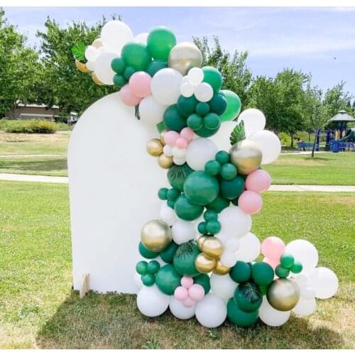 137Pcs Green Gold Latex Balloons Garland Arch Kit Jungle Outdoor Christmas Ballon Birthday Wedding Decoration Baby Shower Globos