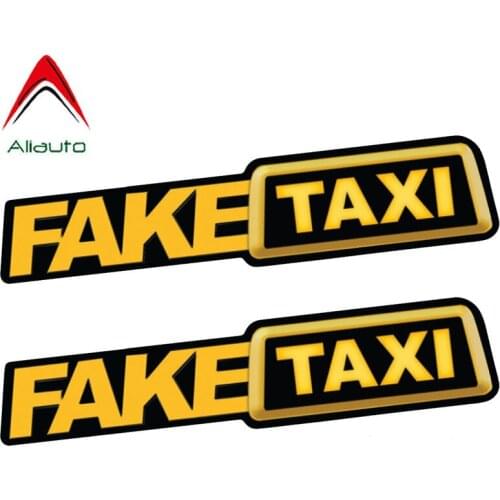 Aliauto 2 X Reflective Funny Car Sticker Fake Taxi Accessories Personality Waterproof Creative Cover Scratch Decal PVC,20cm*4cm