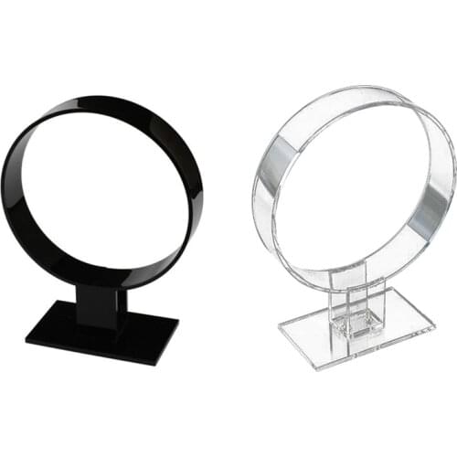 2x Acrylic Headband Holder, Hair Accessories, Headband Display Stand, Jewelry Holder Black & Transparent