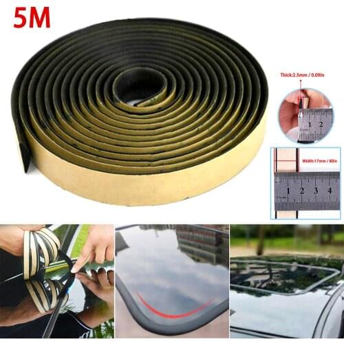 5M Rubber Seal Strip Trim For Car Dashboard Gap Filling Noise Insulation Windshield Gap Soundproof Car Windshield Sunroof