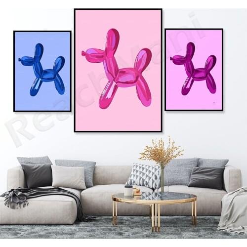 Abstract Balloon Dog, Eclectic Wall Art Hipster Poster | Wall Print Gallery | | The Art of Dog Lovers Retro Poster Neon Poster