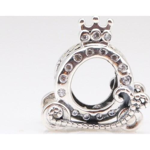 Authentic 925 Sterling Silver Bead Creative Crown Pumpkin Carriage Beads Fit Original Pandora Bracelet For Women Diy Jewelry