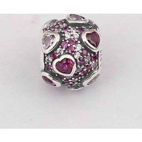 Authentic S925 Silver Explosion Of Love With Crystal Bead Charm fit Lady Bracelet Bangle For Women DIY Jewelry Making