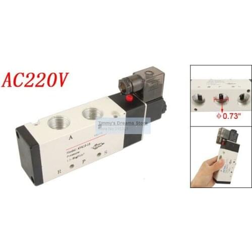 Free Shipping PT1/2'' Inlet Single Head 2 Position 4V410-15 Solenoid Valve AC 220V