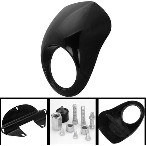 Black Head Light Front Visor Fairing Mask Cover For Harley Sportster Motorcycle Dyna Glide FX XL