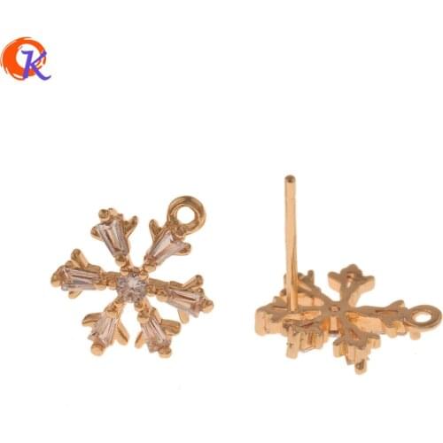 Cordial Design 20Pcs 10*12MM Jewelry Accessories/Earrings Stud/Charms Jewelry/Genuine Gold Plating/Hand Made/Earring Findings