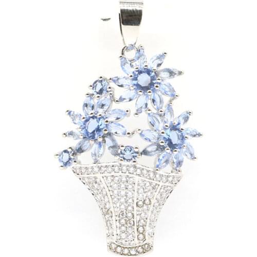 48x26mm Pretty Long Big Created Pink Raspberry Rhodolite Garnet Womans Party Silver Pendant