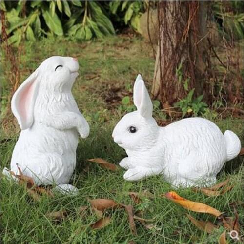 European rabbit statue crafts, villa garden decoration crafts, home office bar restaurant table decoration gifts