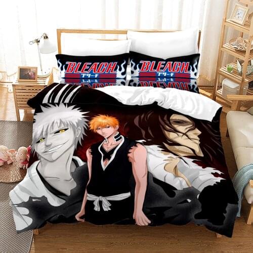 Bleach Bedding Set Bedspread Single Twin Full Queen King Size Bleach Bed Set Bleach Childrens Kid Bedroom Duvetcover Sets
