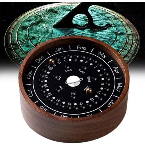 Creative house furnishings wooden crafts retro planetary calendar custom office home decoration ornaments Wooden Crafts Gift