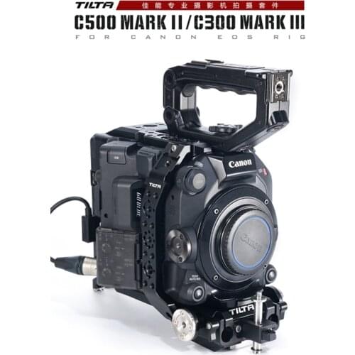 TILTA ES-T19-B-V Camera Cage for Canon C500 MkII/C300 MkIII Camera Full Cage Rig with V-Mount Battery Plate 15mm Rod Baseplate