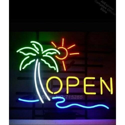 OPEN Business Neon Light Sign Real Glass Tube Handcraft Neon Bulbs Beer Bar Pub Recreation Room Garage Wall Sign neon sign logo
