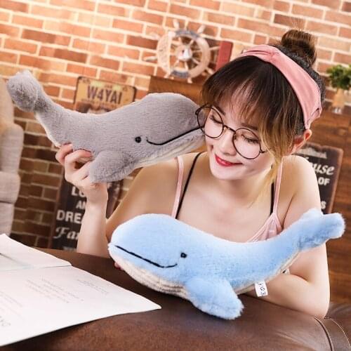 Plush Dolphin Toys Soft Stuffed Sea Animal fish whale Cushion Children Sleeping Doll Home Decor Office Pillow Decompression Gift