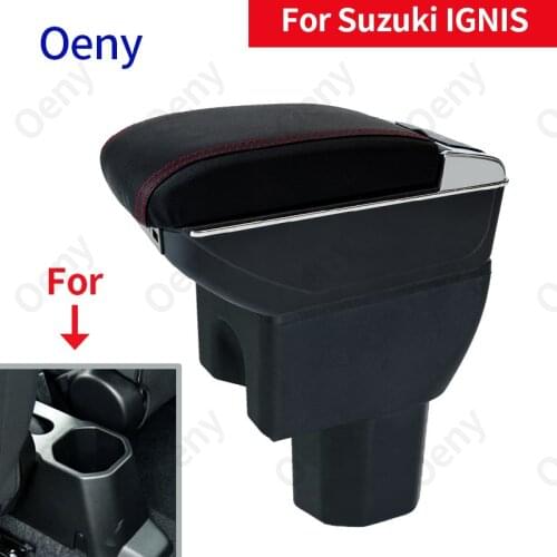 For Suzuki IGNIS Armrest Retrofit parts Interior Storage box 3USB LED Simple installation Car Armrest box