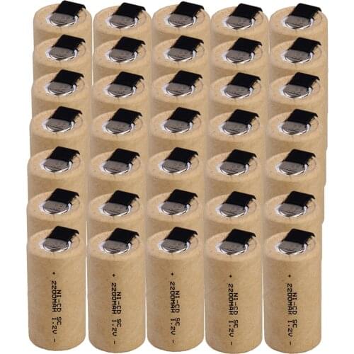 Real capacity ! 35 pcs SC battery 1.2V NICD 2200mah batteries fast delivery for electric drills power tools