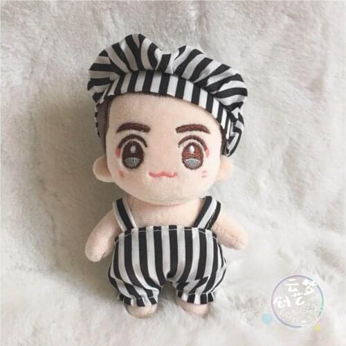 Handmade 10cm Doll Clothes Suit Doll College Wind Cute beret overalls Pants Suit Star Doll Dress Up
