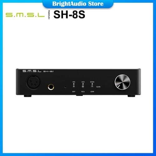 SMSL SH-8S Hi-Res HIFI Headphone Amplifier 6.35mm RCA XLR Balanced/Unbalanced Gain Adjustable High-Low Two Gains SH8S AMP