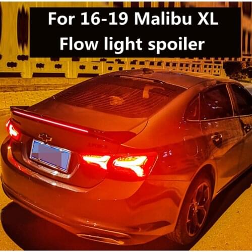 For Malibu XL Spoiler 2016-2020 Chevrolet Malibu XL flow light High Quality Spoiler ABS Material Car Rear Wing Rear Spoiler
