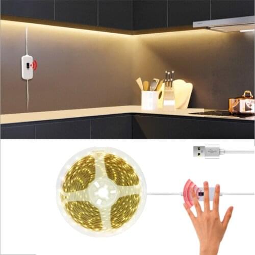 Hand Sweep Sensor LED Strip USB 5V SMD 2835 LED Cabinet lights Hand Motion Sensor LED Strip Kitchen Bedroom Closet Night Light