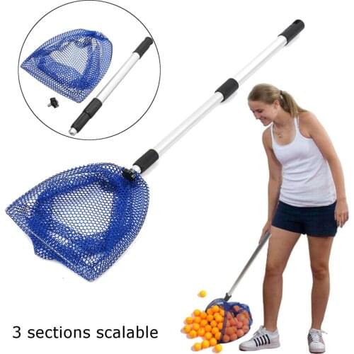 Telescopic 3 Section Extendable Aluminium Pole Table Tennis Ball Picker Net for Ball Picking Table Tennis Accessories