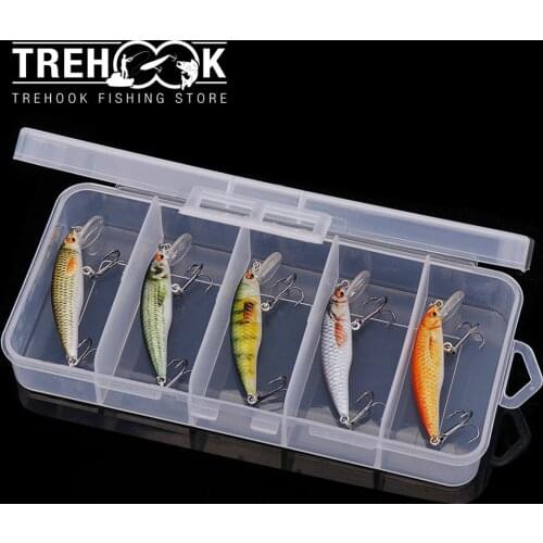 TREHOOK 5pcs 5cm 2.6g Mini Floating Minnow Fishing Lures Wobblers for Pike Hard Artificial Baits Kit Crankbait Fishing Tackle