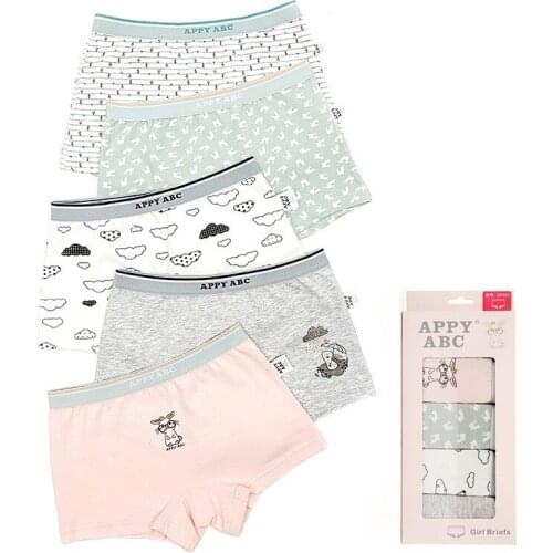 5 Pcs/lot Toddler Underwear Girls Cotton Children Lovely Animal Shorts for Kids Toddler Baby Boxers Teenage Underpants Panties