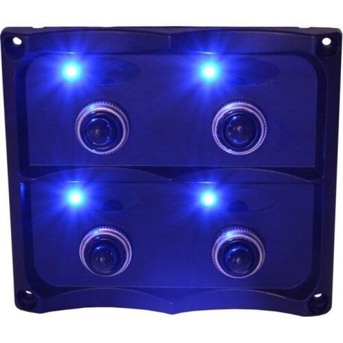 12-24V Waterproof 4-Gang Toggle Switch Panel with Fuse LED Indicators DIY Switches for Car Boat Marine RV Caravan