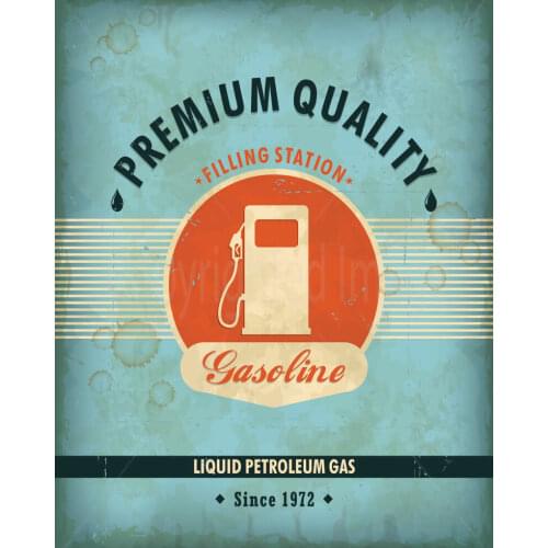 PREMIUM QUALITY GASOLINE METAL TIN SIGN POSTER WALL PLAQUE