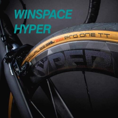 Winspace Carbon Spokes Wheels HYPER Extreme Light Weight Rim Brake Racing Road Bicycle Wheels with Aero Bladed Carbon Spokes