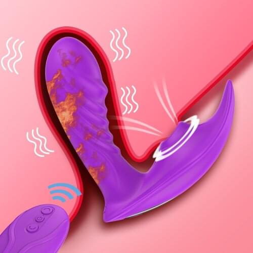 Sex Toys For Women Wireless Remote Anal Vibrator Vagina Stimulate Nipple Sucker Vibrator Heating Clitoris Sucking Dildo Vibrator