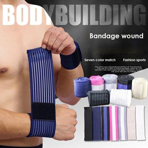1 Pcs 40Cm Elastic Wristband Men Women Sports Safety Volleyball Boxing Wraps Bandage Wrist Supports Joint Protector Crossfit Gym