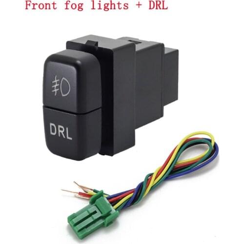 1pc Dual key switch dual switch fog lights radar power supply LED Headlight Switch Button for Mitsubishi Pajero V97