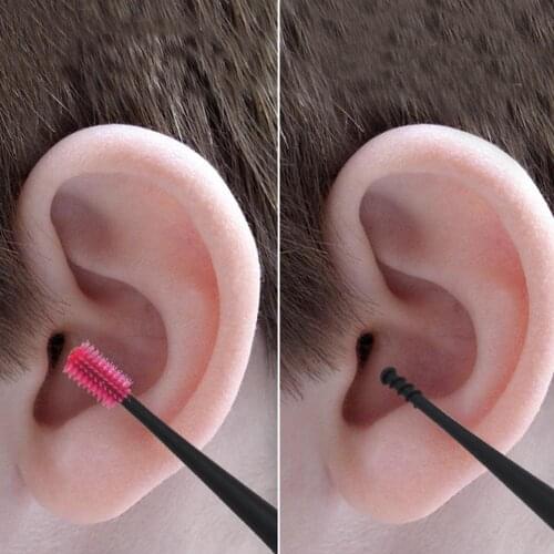 1pcs Soft Silicone Double Head Ear Pick Ear Clean Tool Curette Ear Earpick Design Remover Cleaner Ear Wax Double-ended Z7S0