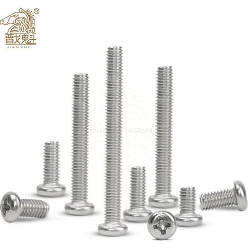 10/50 M2 M2.5 M3 M3.5 M4 M5 M6 M8 A2 304 Stainless steel Cross Round Phillips Pan Head Screw Bolt Dia 2 3 4 5 8mm Length 3-100mm
