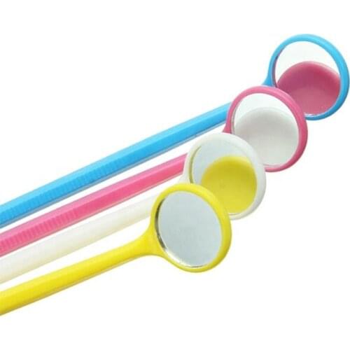 10 Pieces Eyelash Extension Check Mirror Disposable Dental Looking Glass Mouth Mirror PC Anti-Fog Lens Beauty Makeup Tools