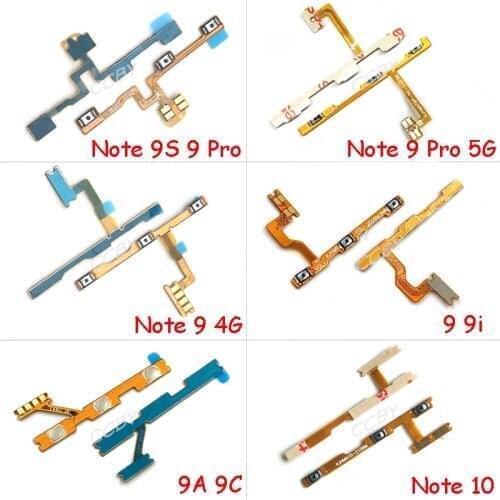 10pcs For Xiaomi Redmi 9 9i 9A 9C Note 9t 9s 10 Power On Off Volume Up Down Switch Side Button Key Flex Cable Replacement Parts