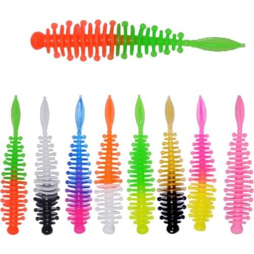 2021 5.5cm Larva Soft Lures Isca Artificial Soft Worm Fishing Lure Silicone Bait Bass Pike Jigging