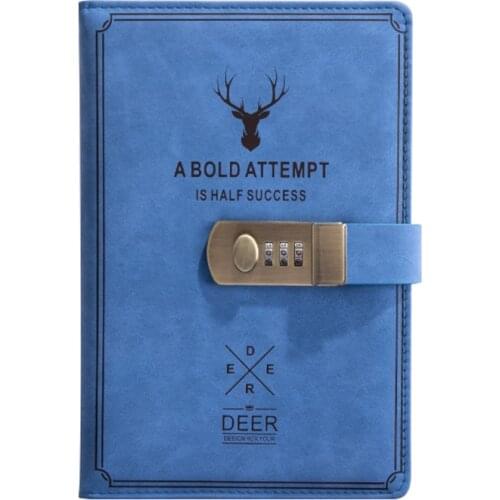 A5 Lock Diary Simple Literary Retro Notebook Exquisite Notepad (No Pen) TPN182