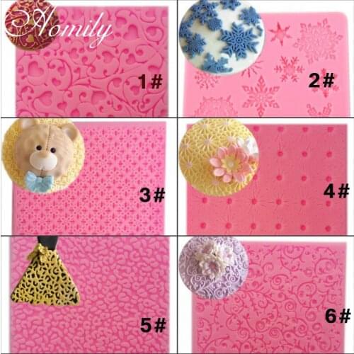 Aomily Lace Heart Snowflake Leopard Silicone Mat Sugar Fondant Cake Mold DIY Chocolate Cake Decorating Tools Bakery Accessories