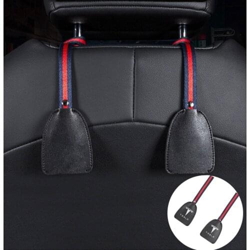 Car Seat back Hook Hanger Storage Holder For Tesla Model 3 S X Y Logo Seat Hook Organizer Fastener Clips styling Accessories