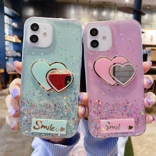 Glitter Clear Bling Star Case For OPPO Find X3 X2 F19 F17 F15 F11 F7 F9 F5 F3 Pro Plus Lite Neo Diamond Mirror Love Epoxy Cover