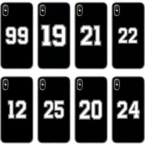 Black White Lucky Number Silicone Phone Case For Huawei Honor 20 10i 9X 10 Lite 8S 8C 8X 7C 7X 7A 6C Pro 6 6A 6X 5C V10