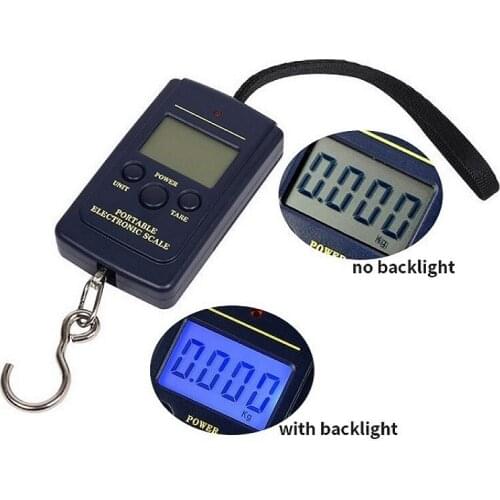 40kg x 10g Mini Digital Scale For Fishing Luggage Travel Kitchen Weighting Steelyard Hanging Electronic Hook Scales Weight Tools