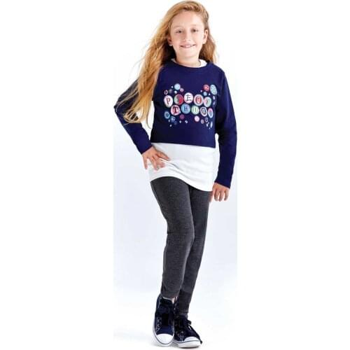 Girls' Kid 3 Piece Suit Top Badi Bottom Tracksuit Leggings Clothing Casual Cotton Seasonal Girl Child Clothes Models