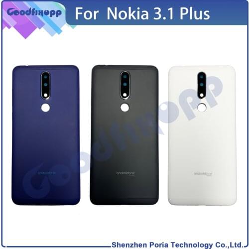 For Nokia 3.1 Plus Of The Battery Cover Rear Cover Of The Back Door Of The Telephone Case Telephone Case + Camera Lens